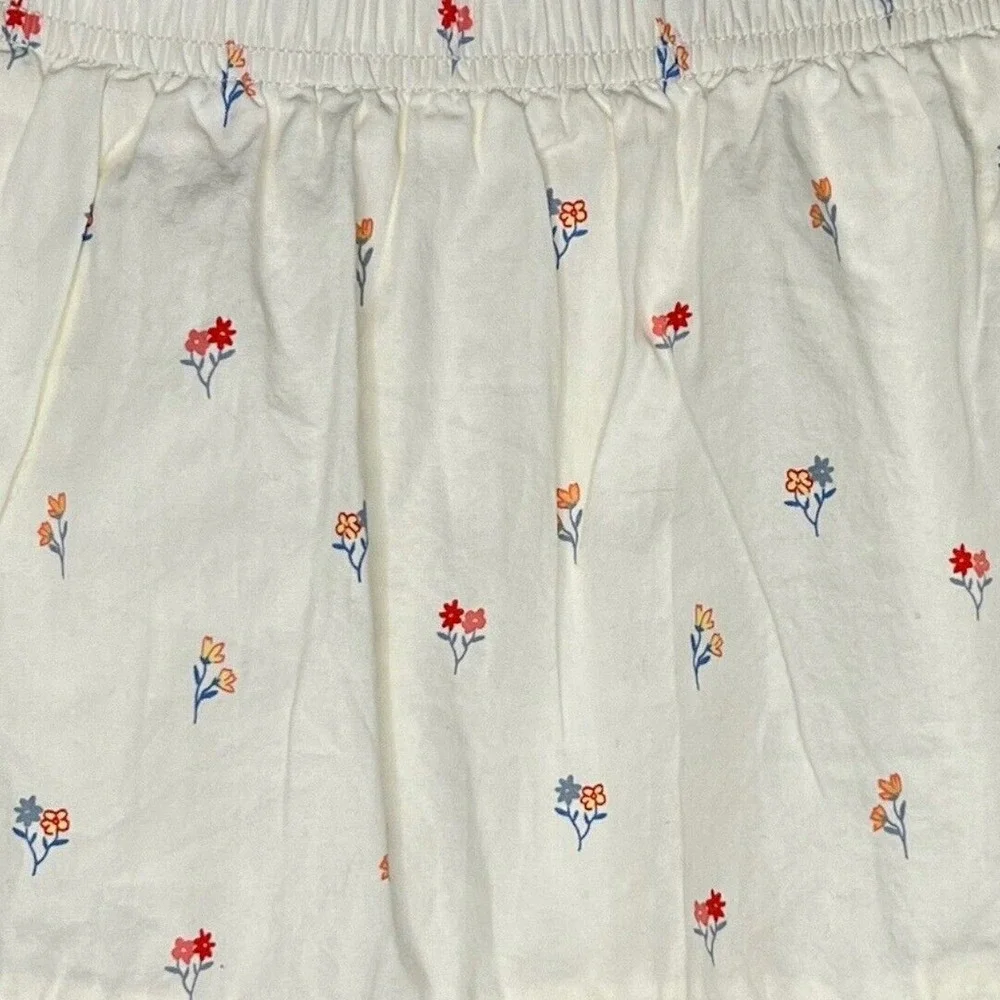 Gymboree Skirt Girls 5 6 White Pink Micro Floral Peasant Skirt Ruffle‎ Bohemian